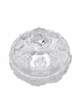 COVERED DISH Clear glass Roses 2 piece Floral Unique design Organize beautifully